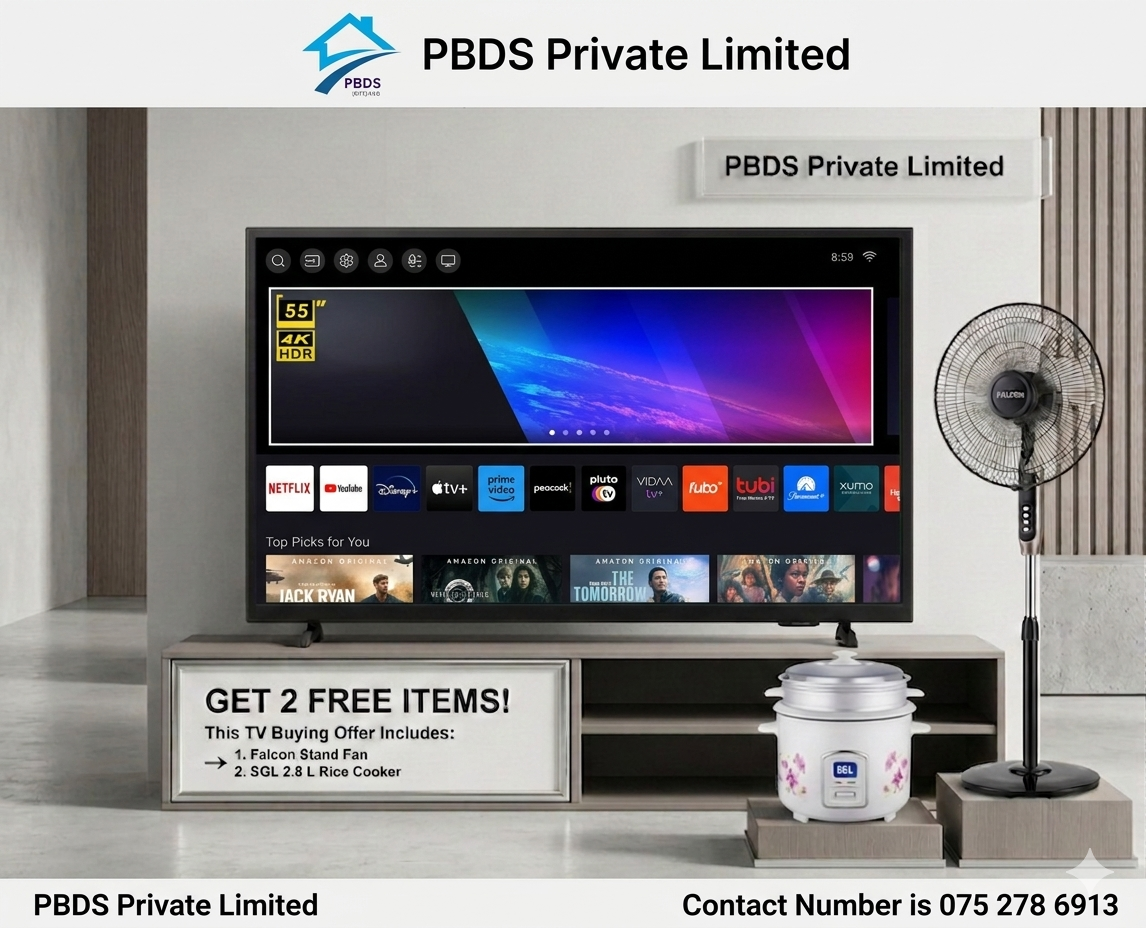 Telesonic 55 inch QLED Framless Smart TV – (TL-5518GTV) thumbnail 3
